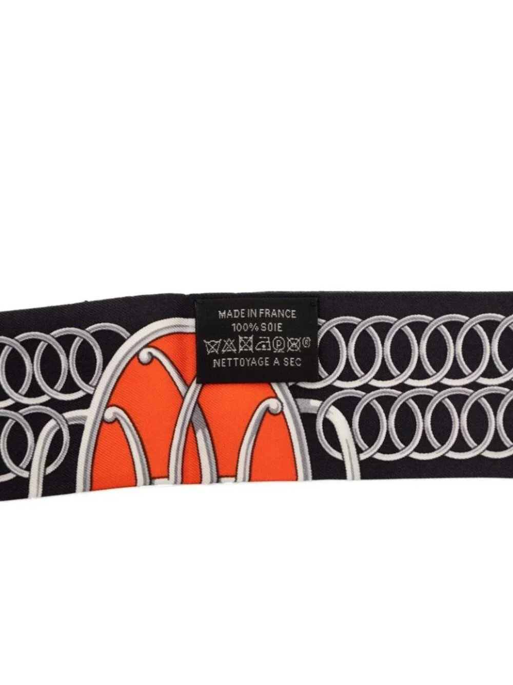Hermes Twilly Lift Profile Scarf Black Multicolor Silk 1 - Picture 5 of 5